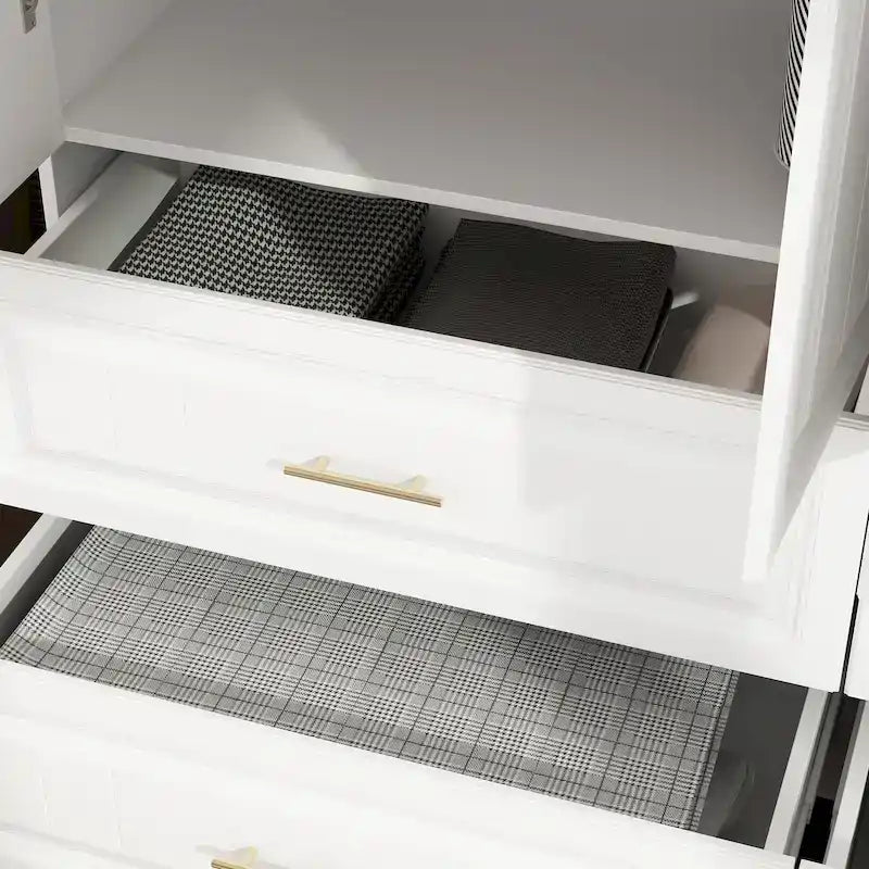 93.9H/74.2H Armoires Wardrobe Closet Cabinet Hanging Drawers Storage