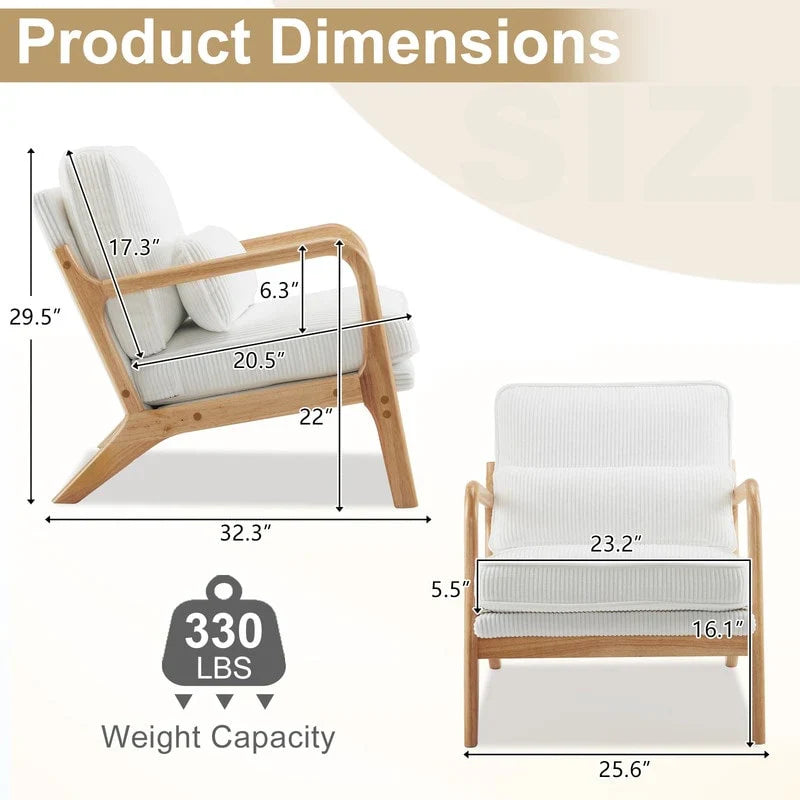 Mid Century Modern Upholstered Accent Chair