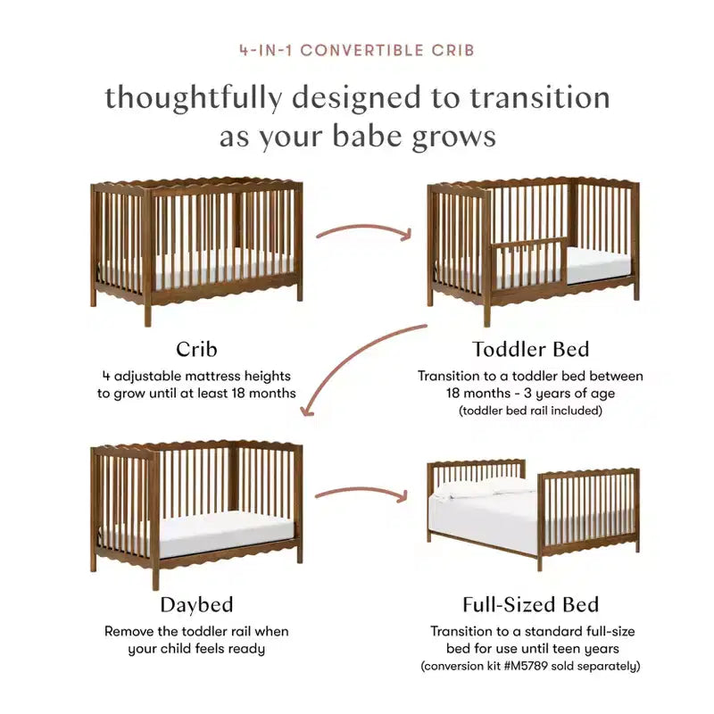 Babyletto Swell 4-in-1 Convertible Crib with Toddler Bed Conversion Kit