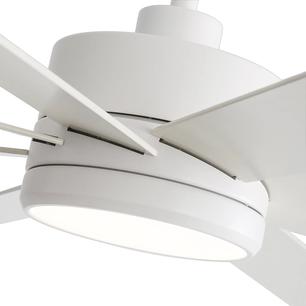 65 tuuman musta LED-kattotuuletin, 8 lapaa, valo ja kaukosäädin