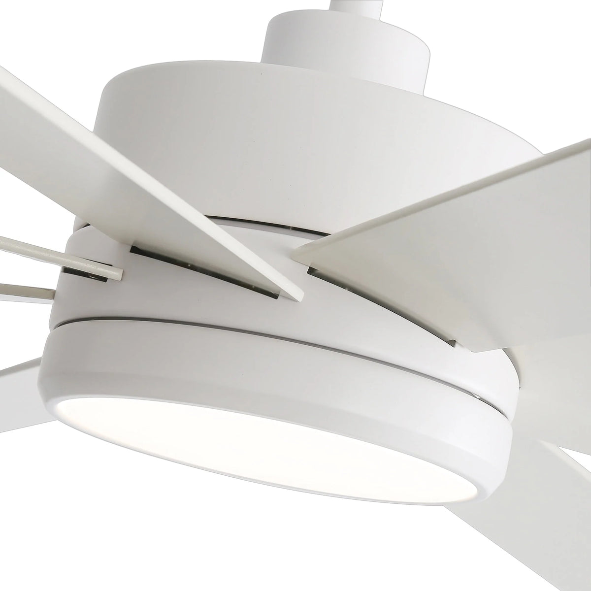 65 tuuman musta LED-kattotuuletin, 8 lapaa, valo ja kaukosäädin