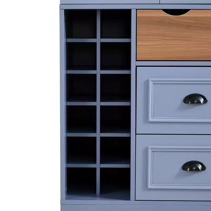 Despensa de cocina independiente Whisen de 71'' de altura, armario grande de almacenamiento para comedor con aparador, 4 puertas plegables, estantes y botelleros