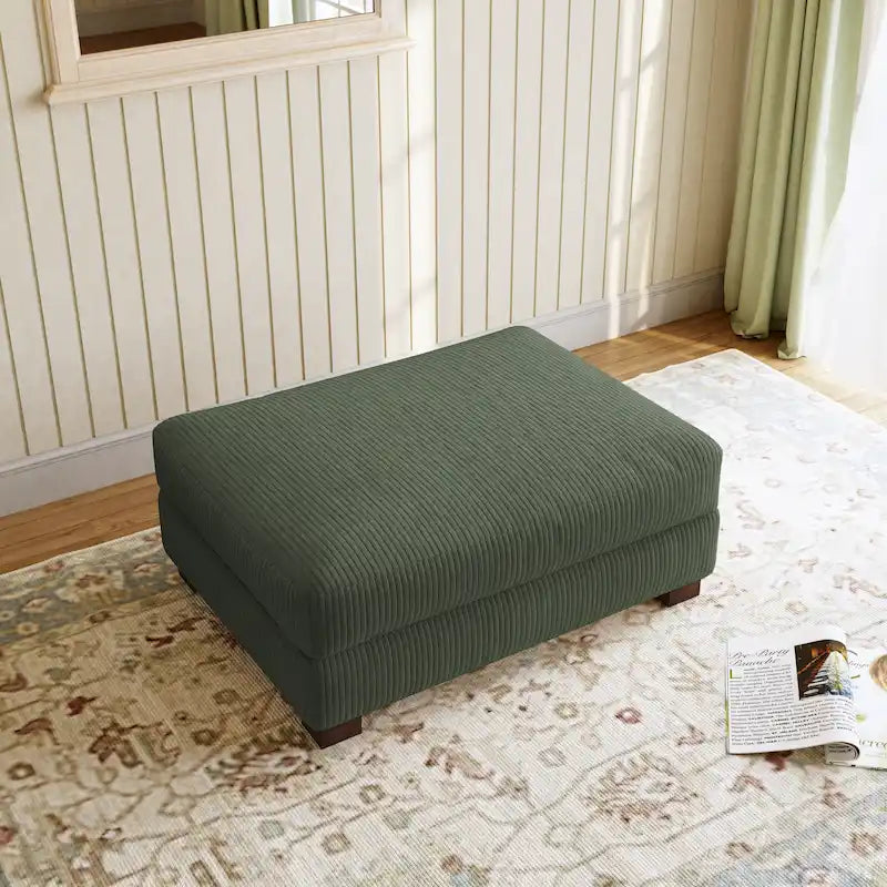 Pouf d’appoint moderne surdimensionné en tissu côtelé