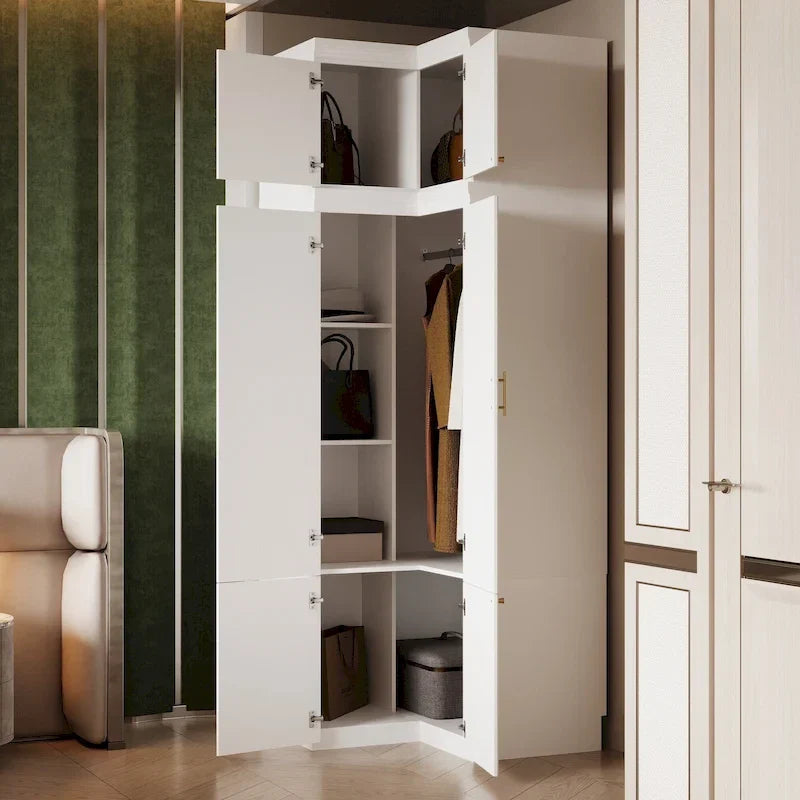 93.9H/74.2H Armoires Wardrobe Closet Cabinet Hanging Drawers Storage