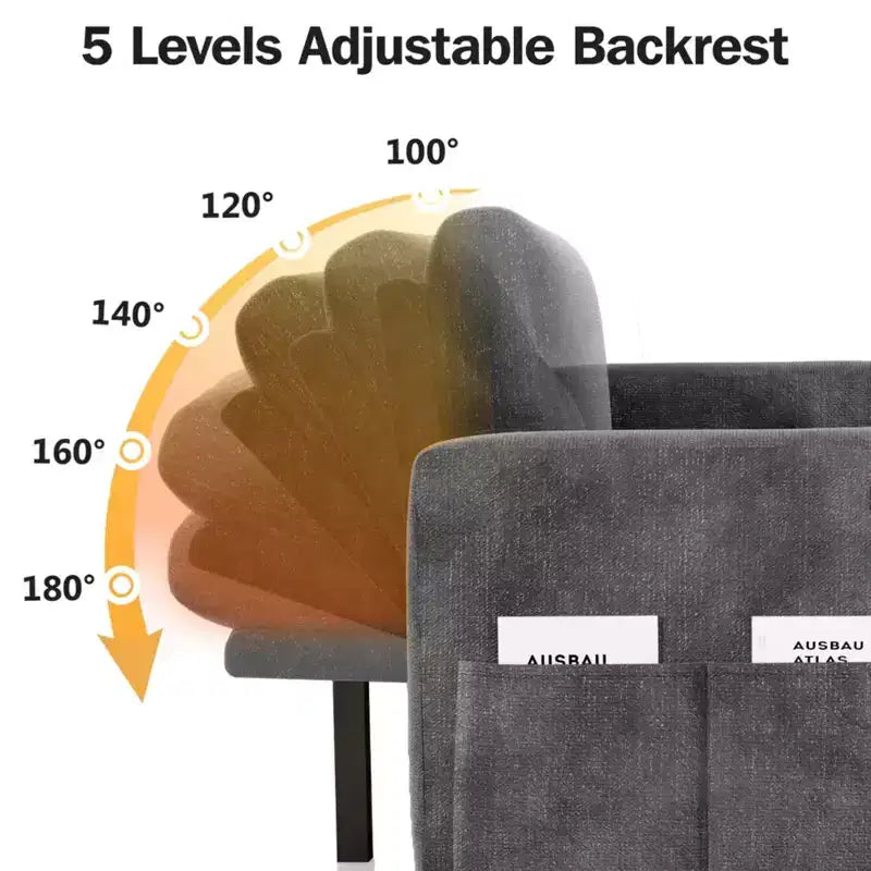 2-in-1-Ausziehsofa mit Stauraum und Ottomane, Chenille-Ecksofa mit USB-Anschlüssen für das Wohnzimmer