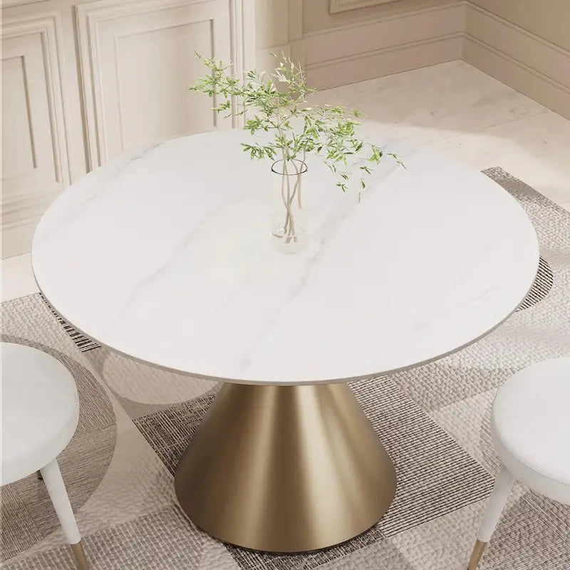 Set Morden Fort moderno e lussuoso composto da tavolo da pranzo rotondo e 4 sedie