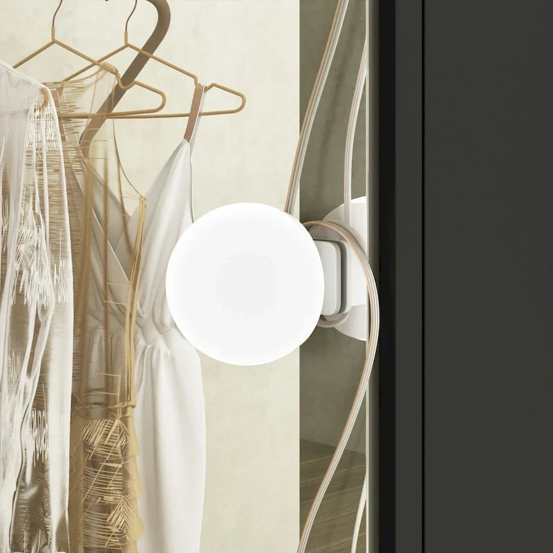 Luksusowa toaletka do makijażu LED z 9 szufladami, elegancka stacja do makijażu