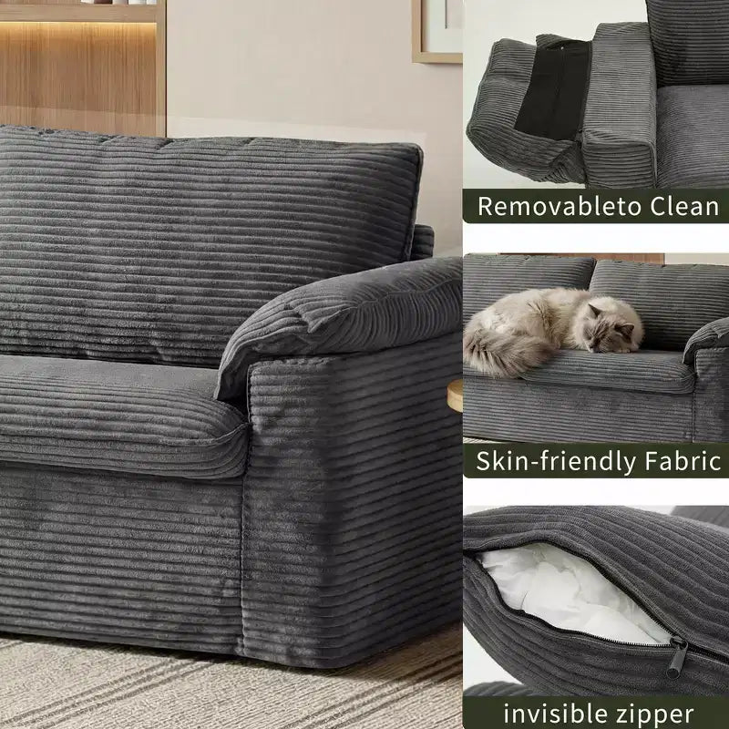 Dyonery 86 Cloud Loveseat Sofa, Deep Seat & Wide Armrest Pillows, Sturdy Frame, Breathable Ergonomic Design