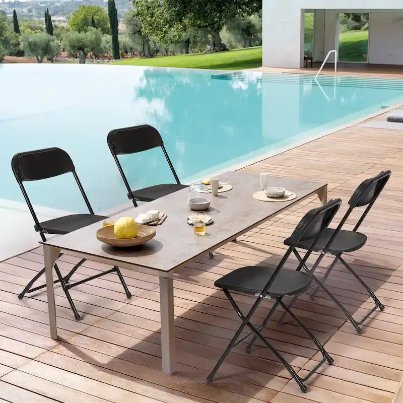 Confezione da 10 sedie pieghevoli in plastica con portata di 350 lb per eventi, ufficio, matrimoni, feste, picnic, cucina e sala da pranzo