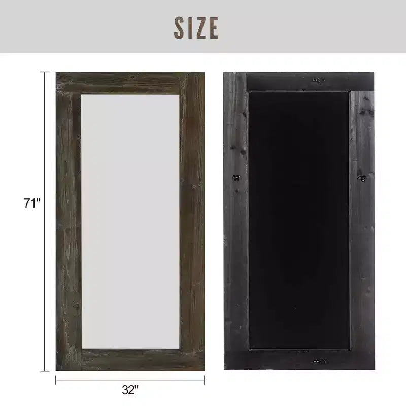 71x31 inch Solid Wood Right Angled Rectangular Used Brown Full-length Mirror (without Bracket)