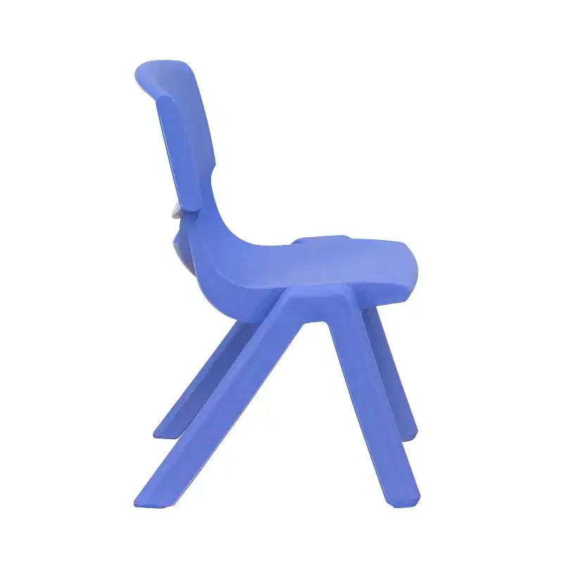 Emma and Oliver rechthoekige kunststof activiteitentafelset van 23,625W x 47,25L met verstelbare hoogte en 6 stoelen