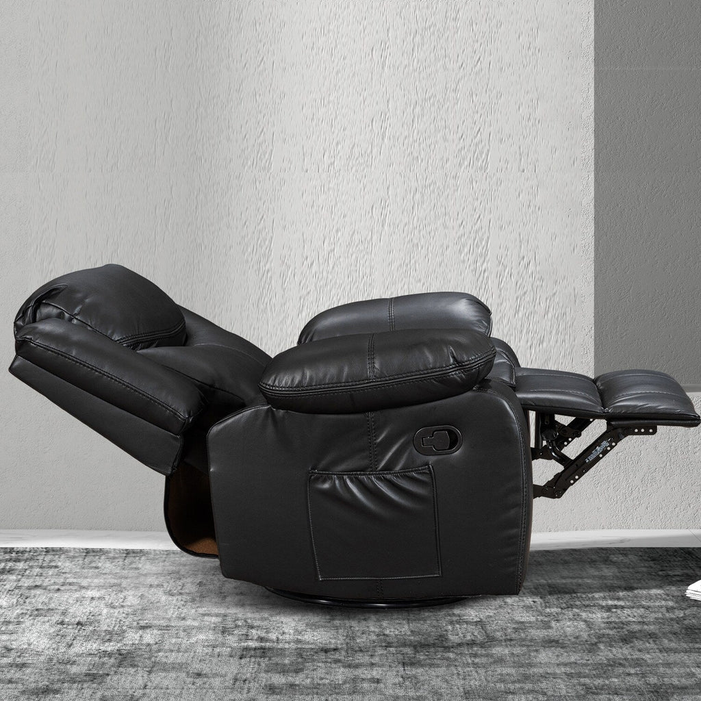 Fauteuil inclinable de massage et chauffant en cuir durable à assise large
