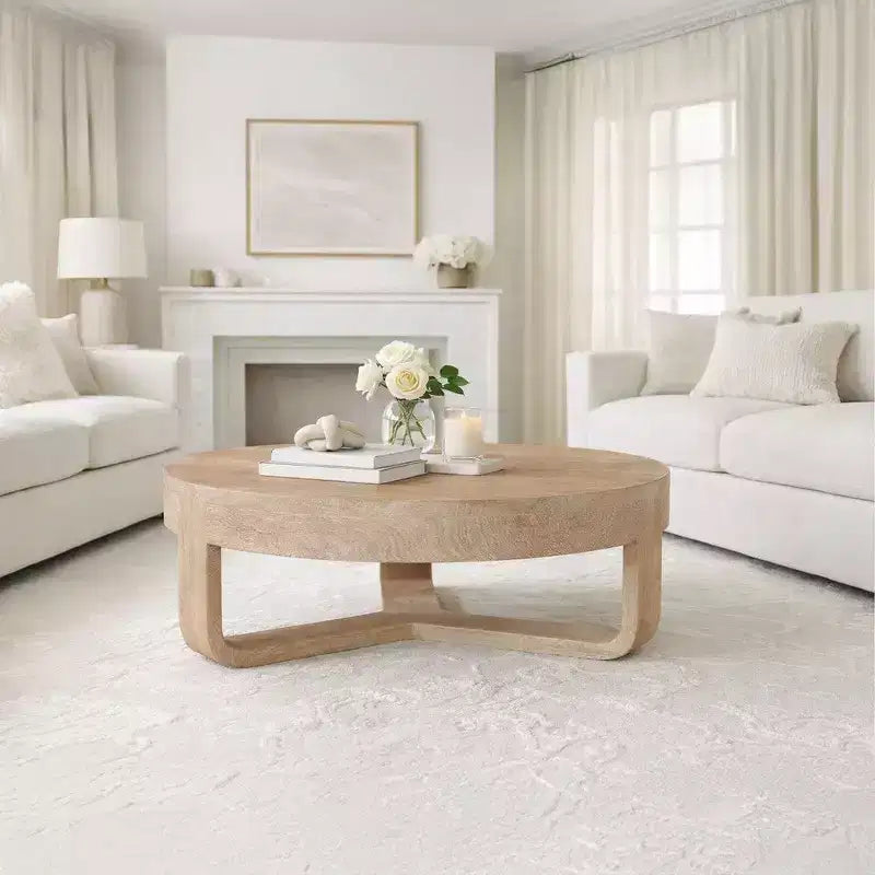 Royal Hampton 32 inç yuvarlak üst tablalı, açık kızak tabanlı sehpa