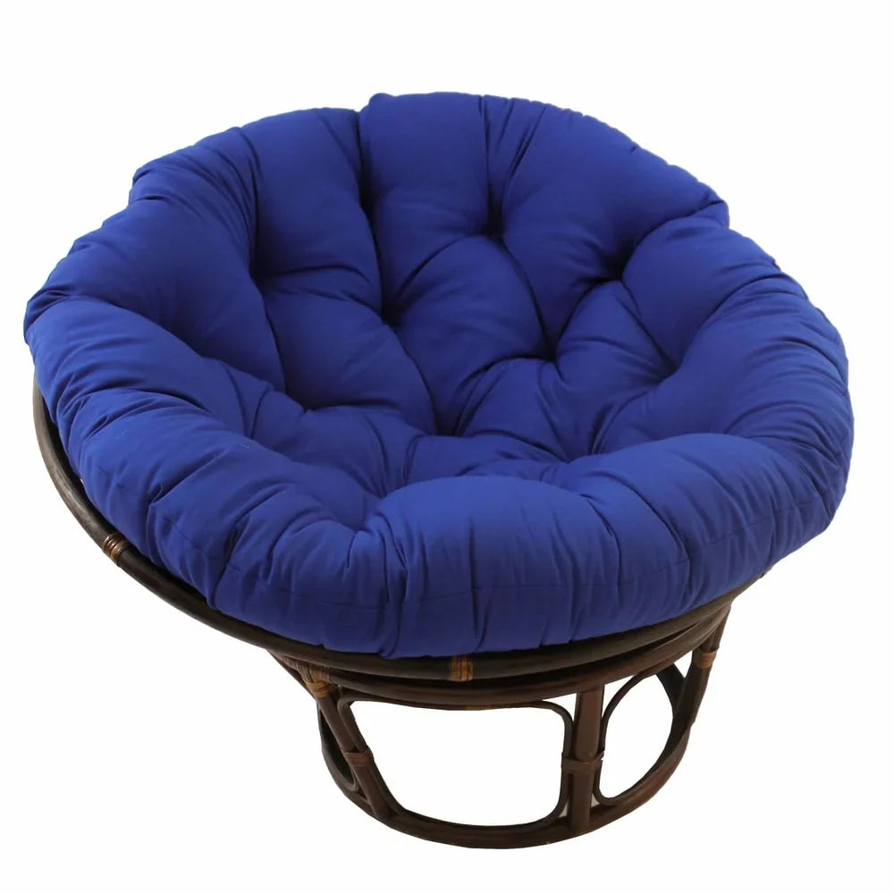 Sillón Papasan de ratán Bali de 42 pulgadas con cojín de sarga