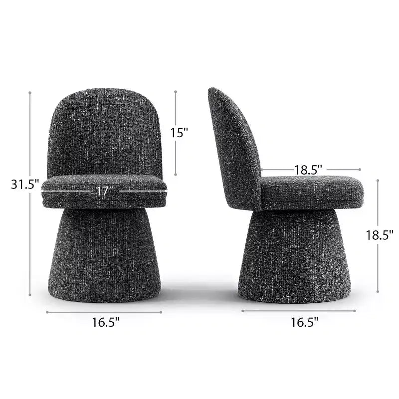 Set van 6 moderne 360° draaibare eetkamerstoelen zonder armleuningen, met voetstukachtige basis, elegante accentstoelen voor keuken, eetkamer of kantoor -Panipeachy