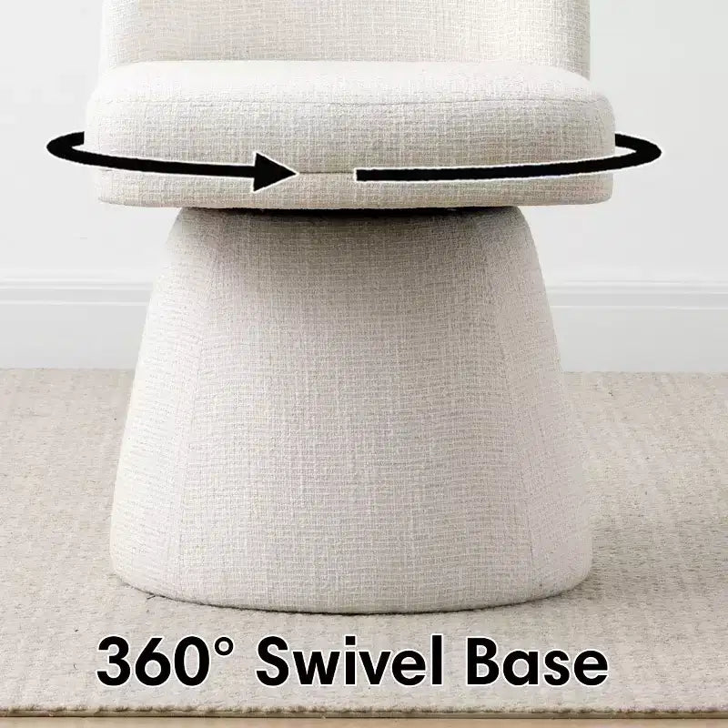Set van 6 moderne 360° draaibare eetkamerstoelen zonder armleuningen, met voetstukachtige basis, elegante accentstoelen voor keuken, eetkamer of kantoor -Panipeachy