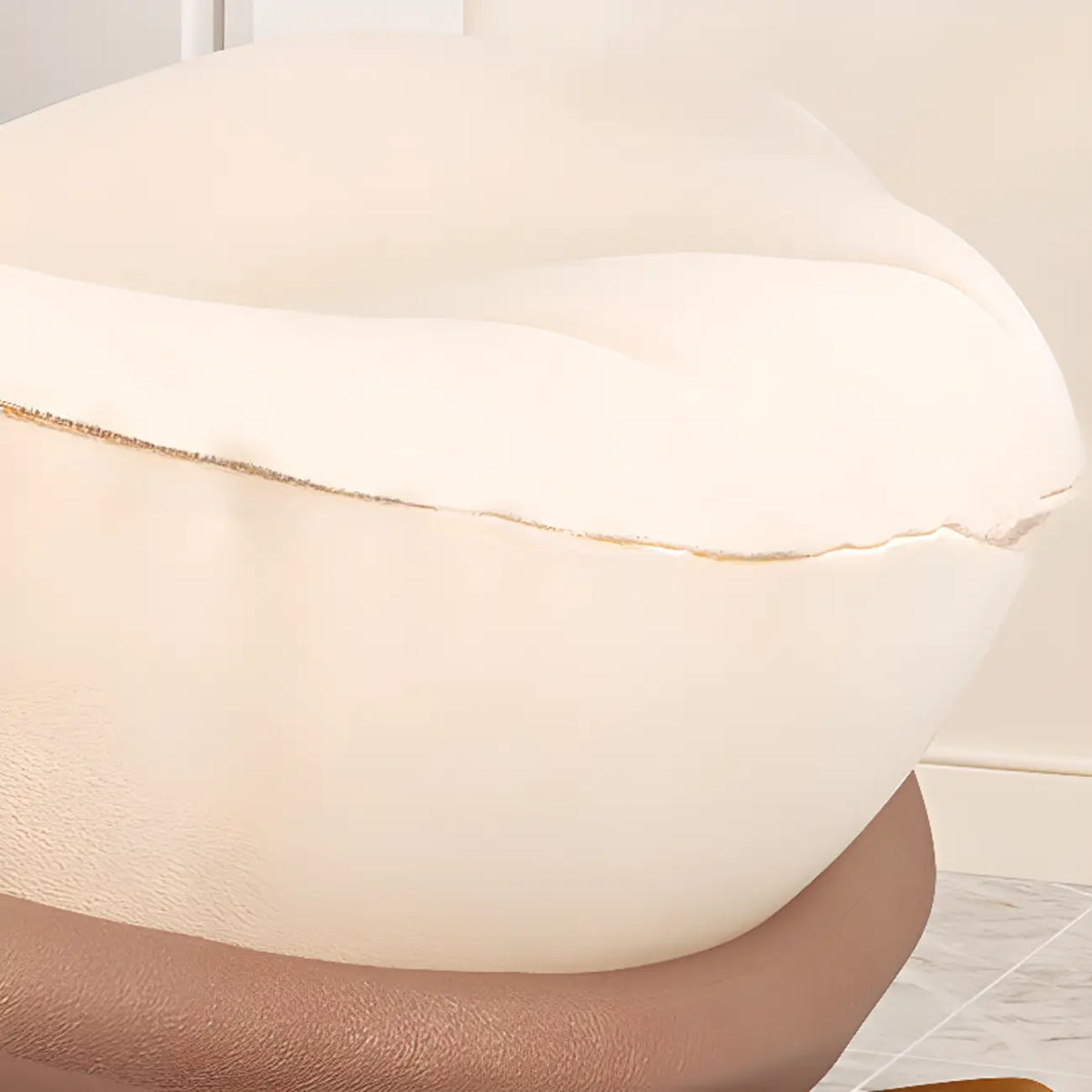 Sedia a dondolo imbottita in stile scandinavo con pouf opzionale