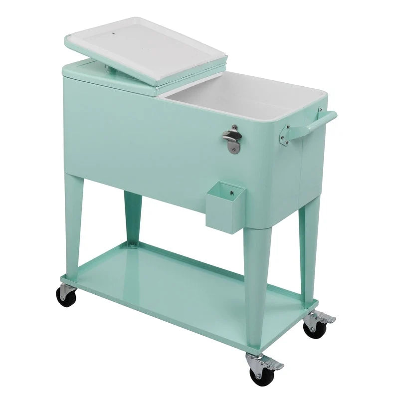 80 QT koelbox van ijzer met poedercoating en plank