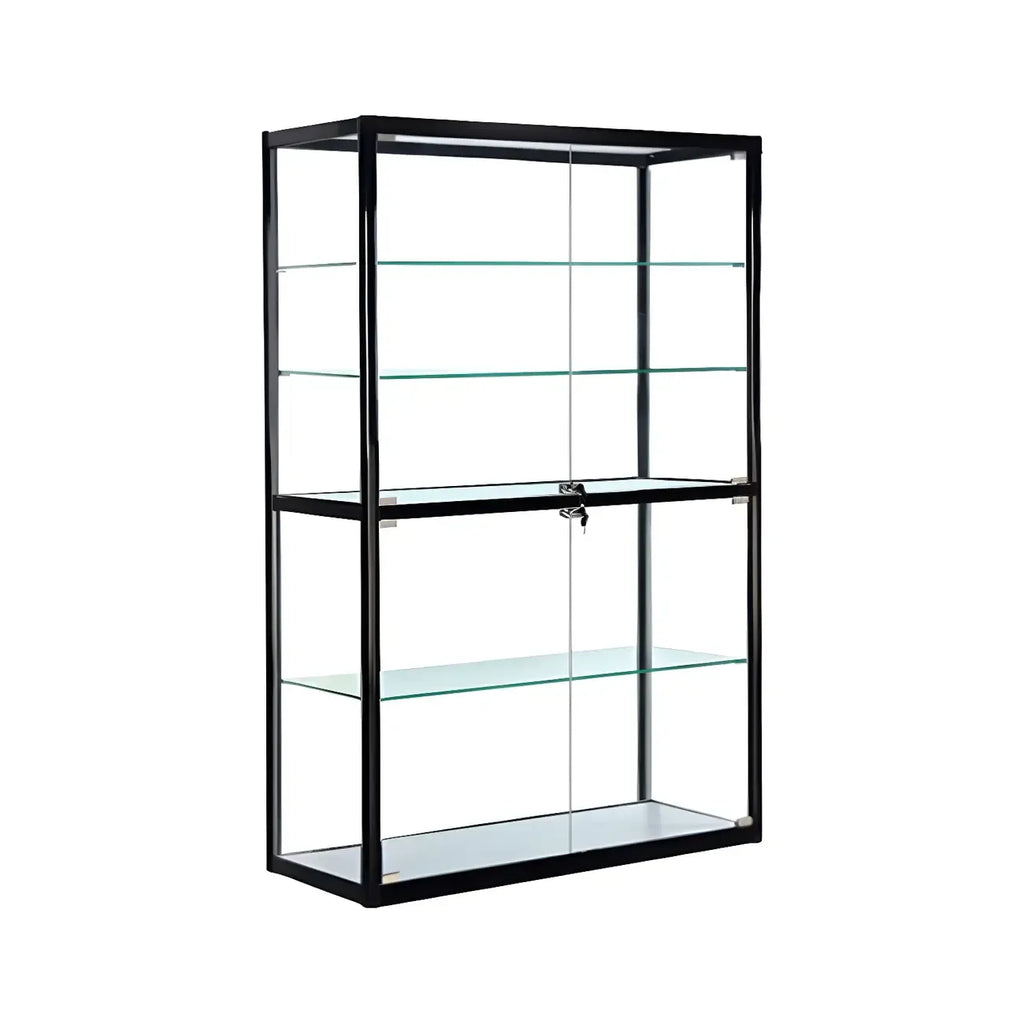 Contemporary Rectangular Black Glass Curio Cabinet
