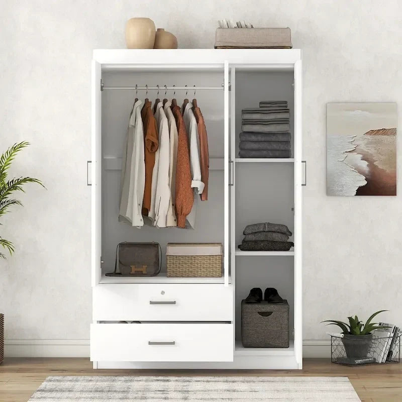 3-Door Wardrobe with 2 Drawers