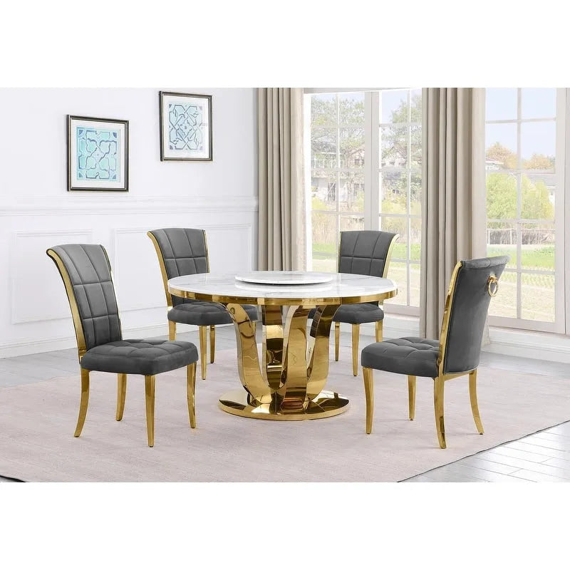 Best Quality Furniture D325-SC324-7 5 darabos kerek étkezőgarnitúra