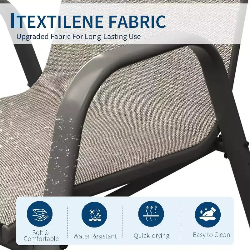Patio Chairs,Outdoor Stackable Dining Chairs Set of 4/6 All Weather Lightweight Textilene Outdoor Chair Sets with Armrests for Backyard,Pool Deck
