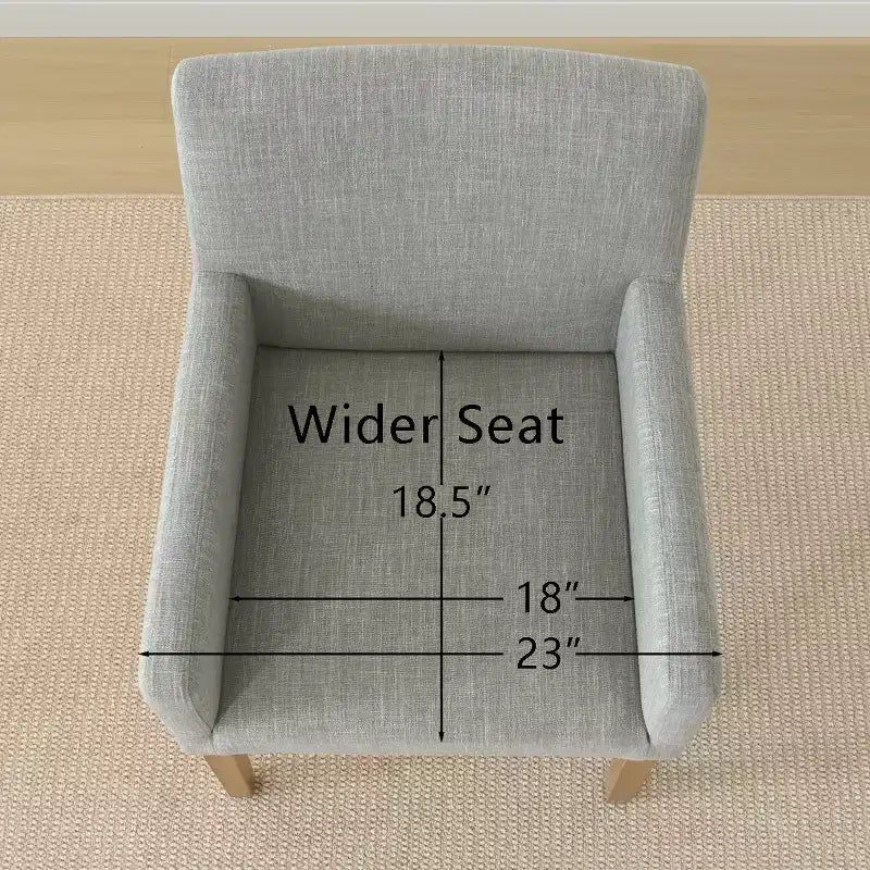 Set of 6 Upholstered Dining Chairs with Arms, Modern Linen Armchairs with Wooden Legs, Accent Chairs for Dining Room, Living Room - Panipeachy