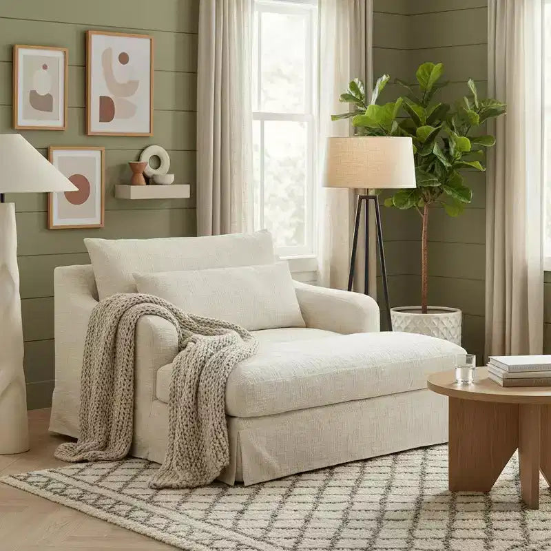 Polibi Extra-Deep Chenille Sofa Bed Chair