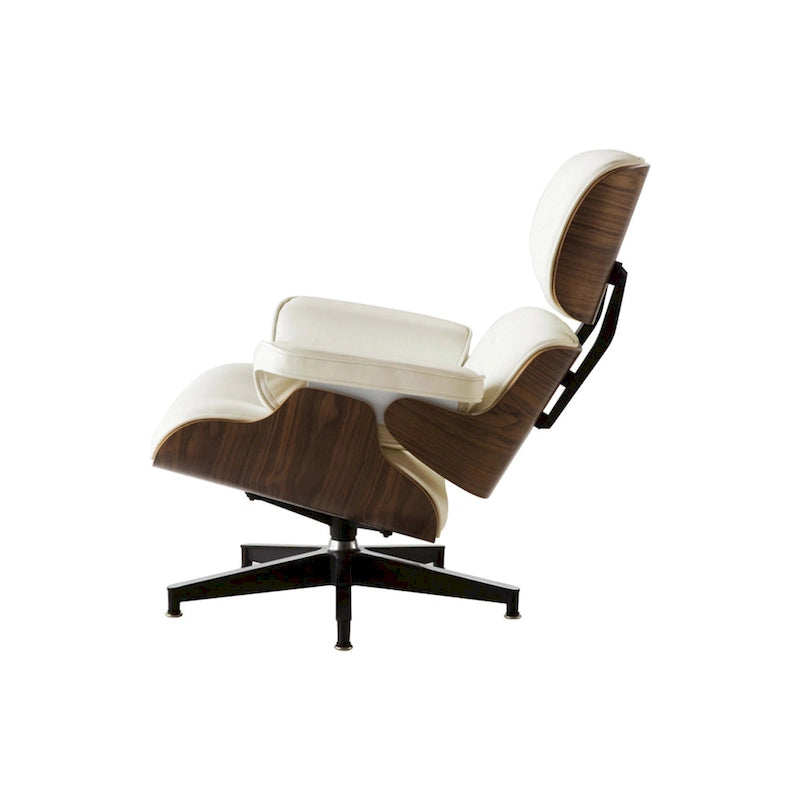 Fauteuil inclinable de salon moderne en cuir, style milieu du siècle