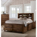 Bett mit 6 Schubladen unter dem Bett, Walnuss