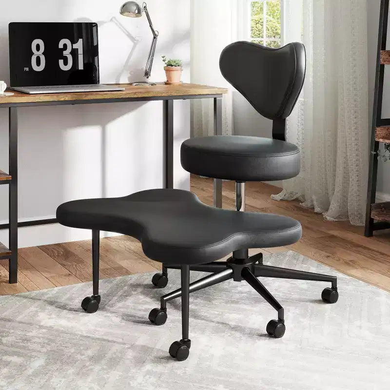 Sedia da ufficio ergonomica Pinmoco Criss Cross, sedia da meditazione regolabile in altezza, girevole a 360°, supporto lombare, sedia da lavoro e da ufficio, sedia per ADHD