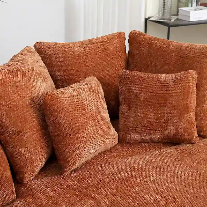 Moderner runder Akzent-Sessel als Fasssessel mit 5 Kissen und optionalem Hocker