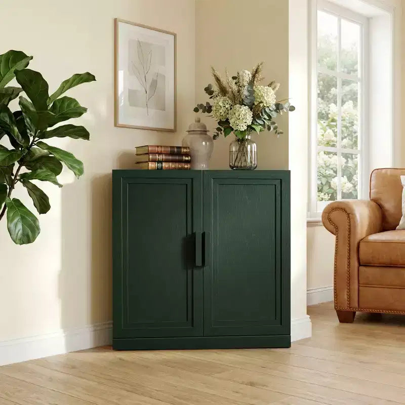 Dovelina Corner Cabinet with Adjustable Shelves Sideboard Buffet Wine Cabinet Kitchen and Dining Cabinet with Wood Doors - 31H x 31W, 36H x 31W