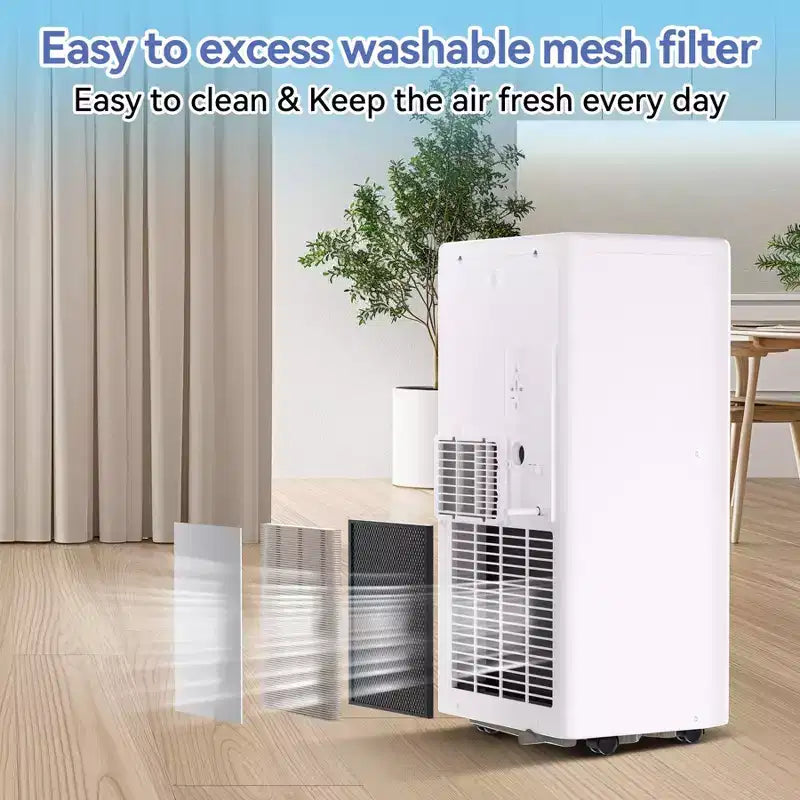 Mobile Klimaanlage, Flarhetoric 10.000 BTU Kühlen/Ventilieren/Entfeuchten 3-in-1-Mobilklimagerät für Räume bis 52 m², geräuscharme Geräte