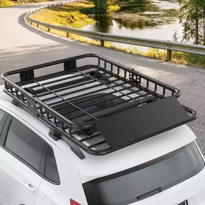 Cestino universale da tetto per portapacchi, box portabagagli da tetto con estensione, nero, per SUV, capacità di 250 libbre
