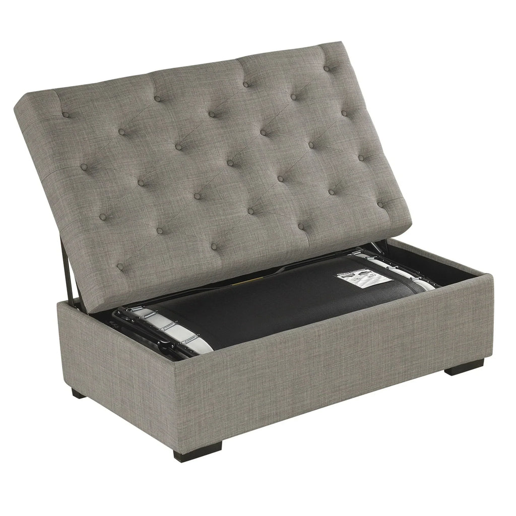 Divano letto pieghevole, pouf da 49,6 pollici con divano letto pieghevole, pouf trasformabile in letto con materasso in memory foam e design trapuntato