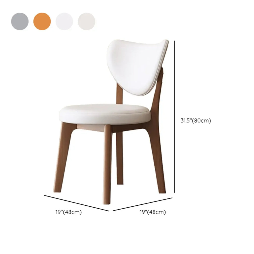Chaise de salle à manger moderne sans accoudoirs, dossier enveloppant et revêtement en similicuir