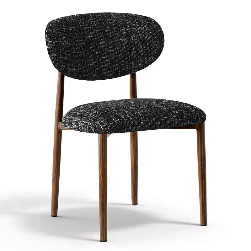Set of 4 Modern Upholstered Dining Chairs with Curved Backrest, Iron Frame Armless Side Chairs for Dining Room, Kitchen-Panipeachy
