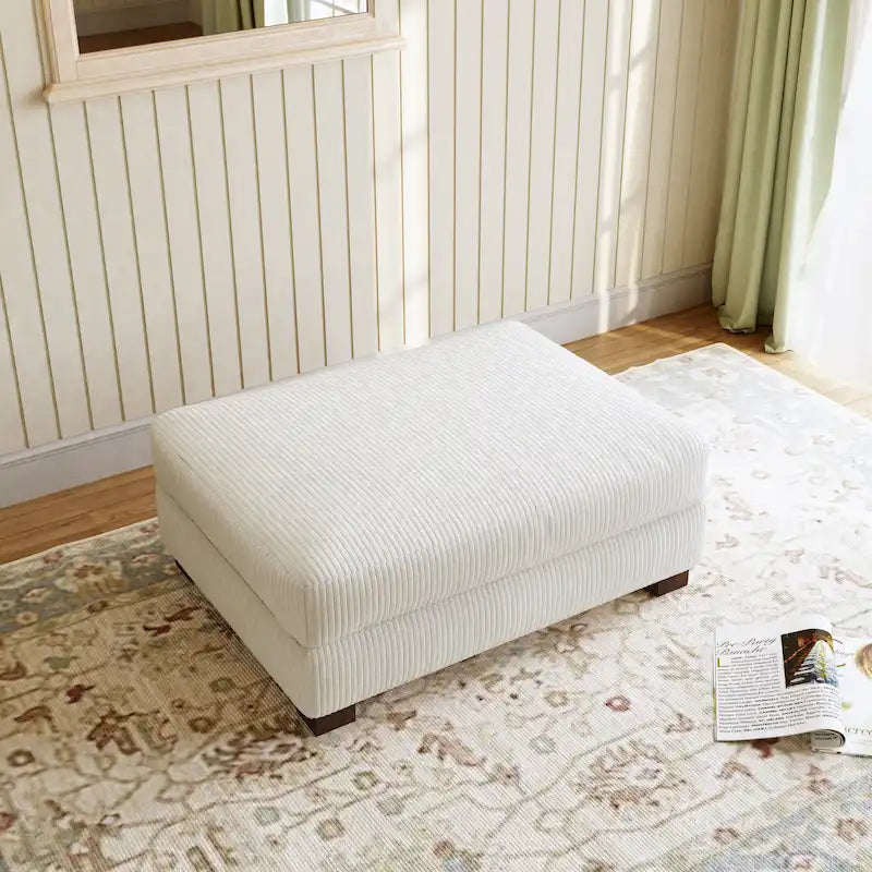 Pouf d’appoint moderne surdimensionné en tissu côtelé
