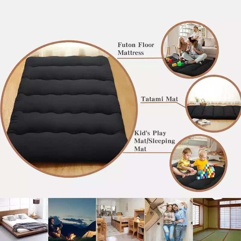 Colchón futón japonés, colchoneta plegable para dormir en el suelo, tatami para el hogar, colchón para camping