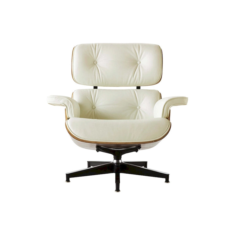 Fauteuil inclinable de salon moderne en cuir, style milieu du siècle