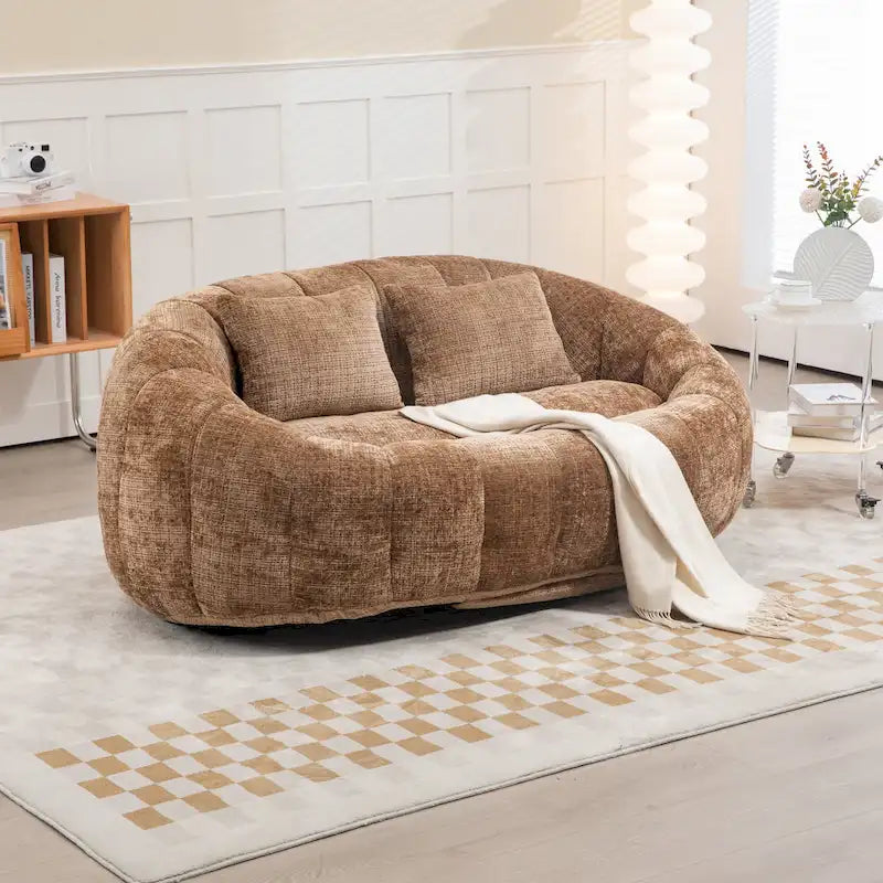 GDFStudio - Laurel chenille 2-zits luie bank met schuim met hoge dichtheid en extra veel comfort
