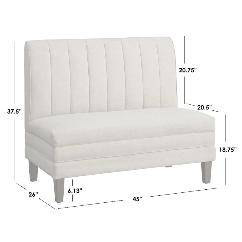 Lifestorey Kerrington 3-delige gestoffeerde banquette-set met geribbelde rugleuning