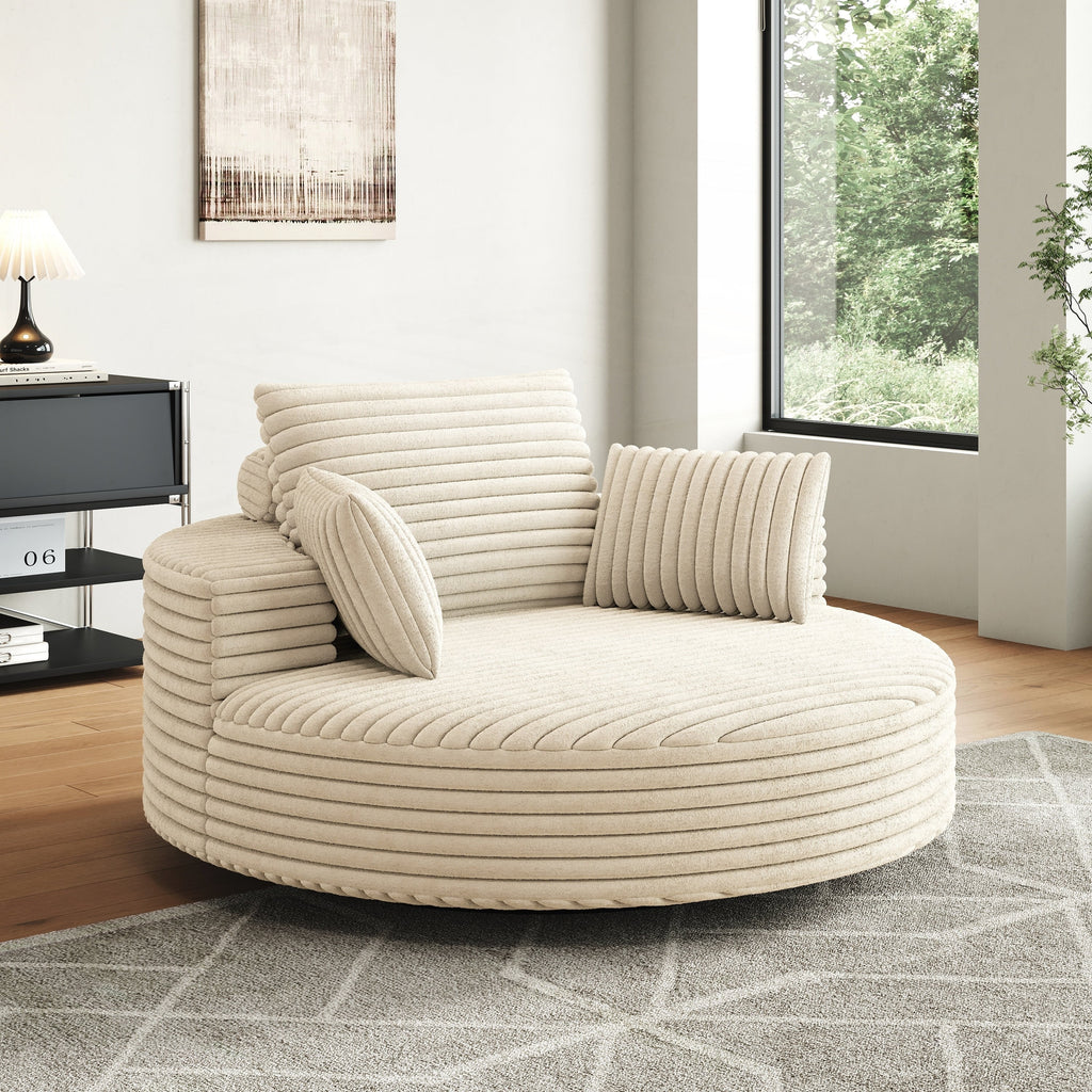 Einzelner Drehstuhl aus Cord-Chenille-Schaumstoff