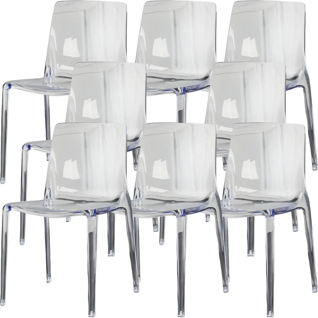 Amber Acrylic Armless Low Back Dining Chair