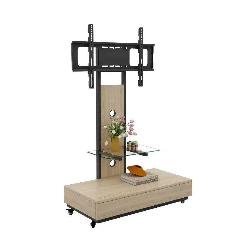 TV Stand for 32-75 TVs, Adjustable Height Mobile TV Cart with Drawer and Wheels for Living Room, Bedroom, Offices -ModernLuxe