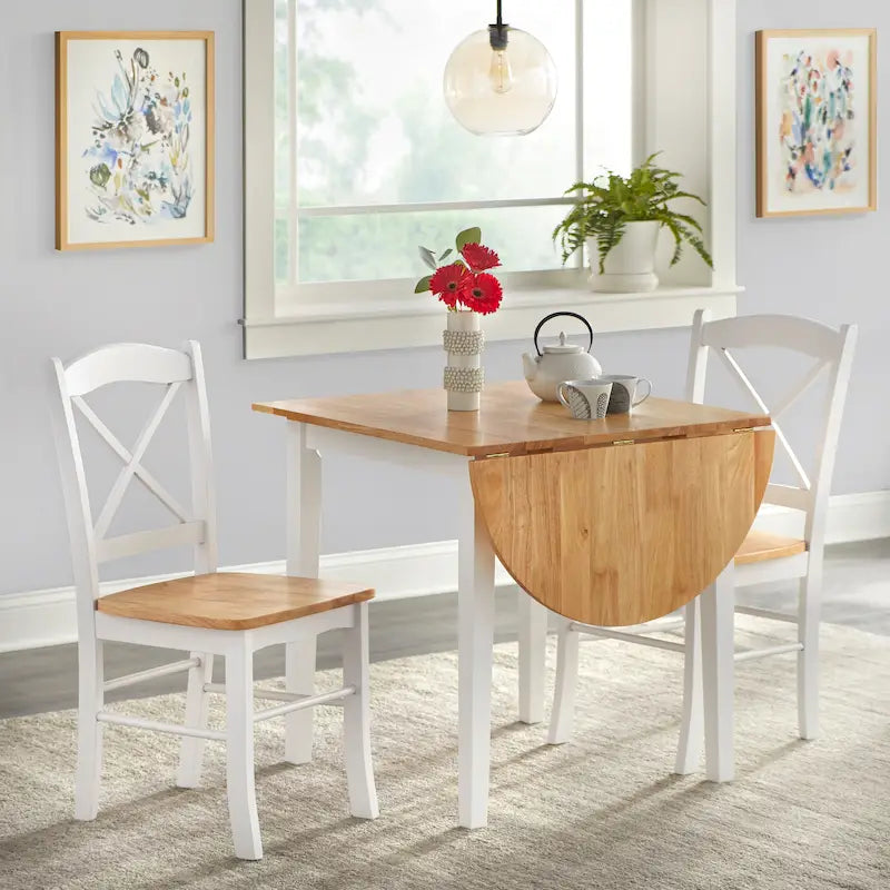 Simple Living Country Cottage 3-teiliges Esszimmer-Set mit Klapptisch
