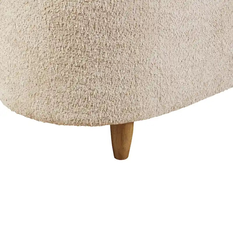 INK+IVY Bailey Sitzbank mit taupefarbenem Bouclé-Bezug und aufklappbarer Sitzfläche
