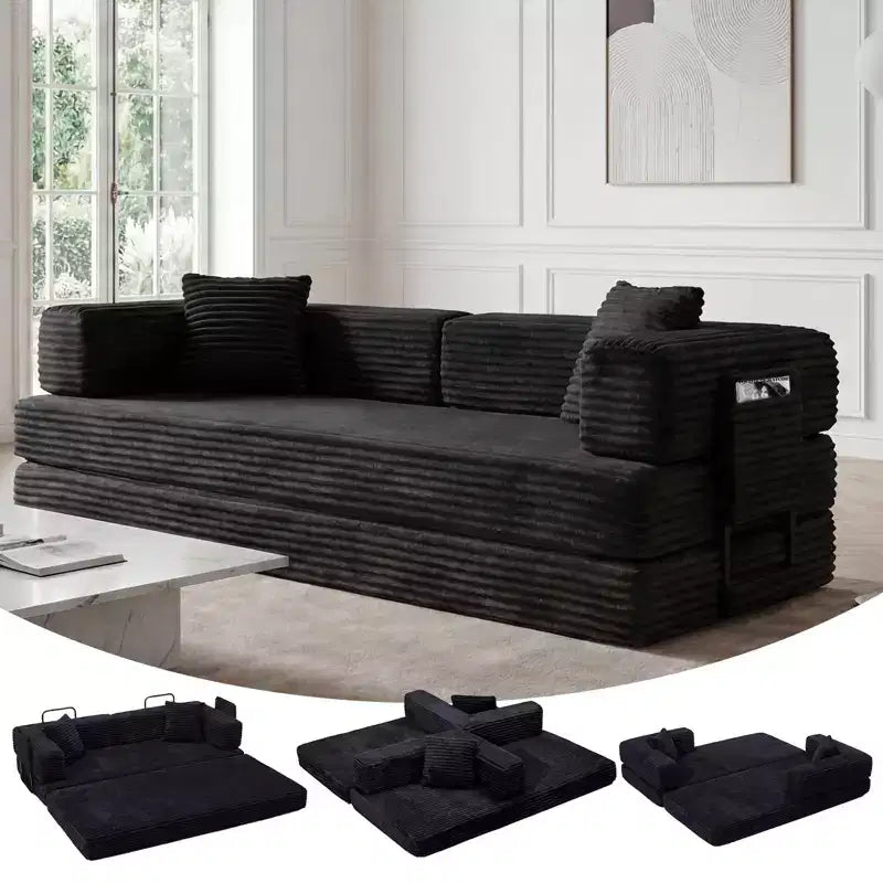 80,7 5-in-1-Schlafsofa – Cord, 1.200 lbs, keine Montage erforderlich
