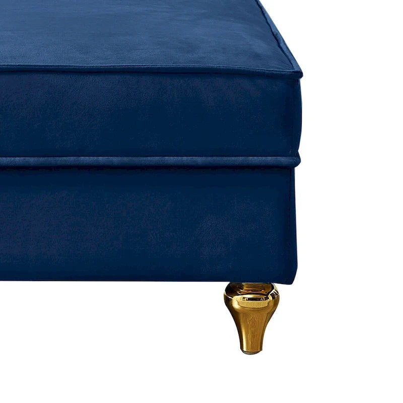 French Elegant Velvet Upholstered Storage Chaise Lounge Chair with a Pillow